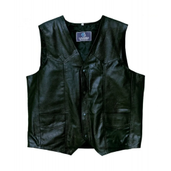 Mens California Hells Angels Black Leather Vest