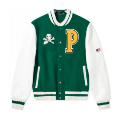 Mens College Palm Angels Green Varsity Jacket