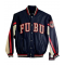 Mens FUBU Blue Leather Varsity Jacket