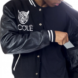 Mens J Cole Dreamville Tour Bomber Varsity Black Jacket Mens J Cole Dreamville Tour Bomber Varsity Black Jacket