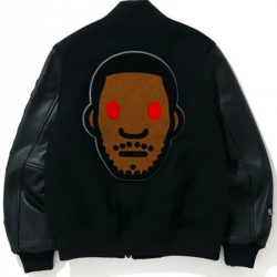 Mens Kid Cudi X Moon Man Bomber Varsity Jacket
