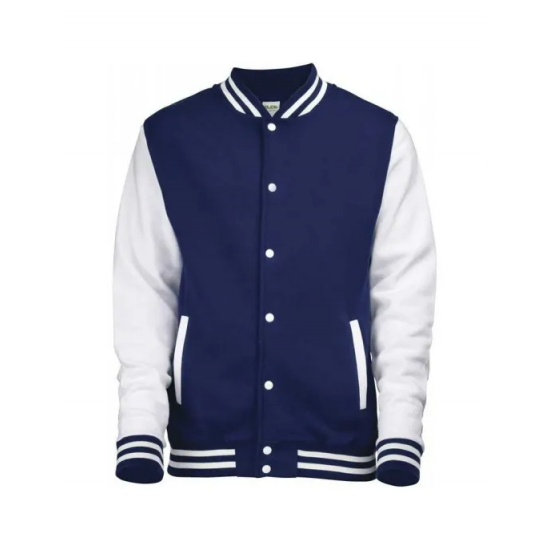 Mens Lightweight Varsity Rib Knit Bomber Jacket