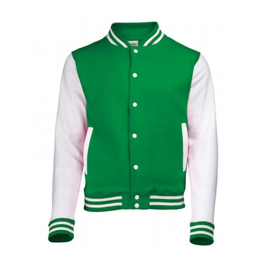 Mens Lightweight Varsity Rib Knit Bomber Jacket