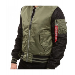 Mens MA 1 Varsity Flight Satin Bomber Jacket