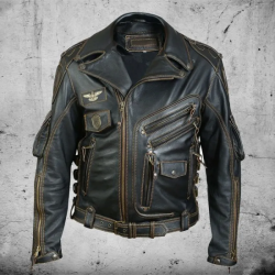 Mens Premium Cowhide Leather Motorcycle Jacket Mens Premium Cowhide Leather Motorcycle Jacket