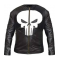 Mens Punisher Exclusive Skull Halloween Black Leather Motorcycle Jacket