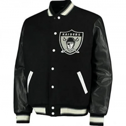 Mens Raiders Black Letterman Jacket Mens Raiders Black Letterman Jacket