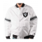 Mens Raiders White Satin Varsity Bomber Jacket