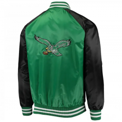 Mens Starter Green Black Philadelphia Eagles Lead Off Satin Varsity Jacket Mens Starter Green Black Philadelphia Eagles Lead Off Satin Varsity Jacket