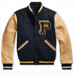 Mens State Champs Blue and Brown Varsity Jacket Mens State Champs Blue and Brown Varsity Jacket