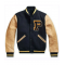 Mens State Champs Blue and Brown Varsity Jacket