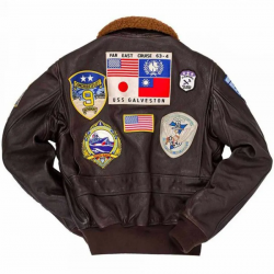 Mens Tom Cruise Top Gun Brown Leather Jacket Mens Tom Cruise Top Gun Brown Leather Jacket
