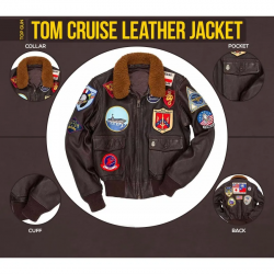 Mens Tom Cruise Top Gun Brown Leather Jacket Mens Tom Cruise Top Gun Brown Leather Jacket