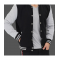 Mens Varsity Black and Gray Baseball Bomber Jacket