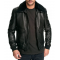 Mens Air Force Leather Bomber Jacket Fur Collar Black