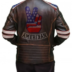 Mens American Flag Brown Leather Jacket Mens American Flag Brown Leather Jacket