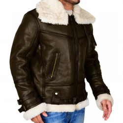 Mens Army Green Bomber Leather Jacket Mens Army Green Bomber Leather Jacket