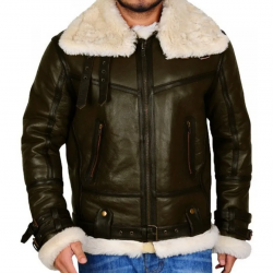 Mens Army Green Bomber Leather Jacket Mens Army Green Bomber Leather Jacket