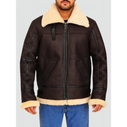 Mens Aviator Bomber Leather Jacket