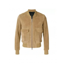 Mens Beige Suede Leather Jacket