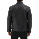 Mens Black Padded Biker Leather Jacket