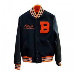 Mens Black Resistance Varsity Jacket Mens Black Resistance Varsity Jacket