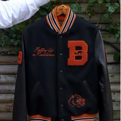 Mens Black Resistance Varsity Jacket Mens Black Resistance Varsity Jacket