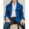 Mens Blue Suede Leather Jacket