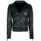 Mens Boda Skins Kay Michaels Leather Biker Jacket Black