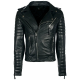 Mens Boda Skins Kay Michaels Leather Biker Jacket Black