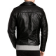 Mens Brando Style Real Leather Biker Jacket Black