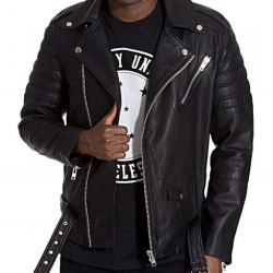 Mens Brando Style Terminator 2 Leather Jacket Black Mens Brando Style Terminator 2 Leather Jacket Black