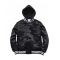 Mens Casual Black Bomber Satin Hooded Varsity Jacket