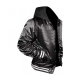 Mens Casual Black Bomber Satin Hooded Varsity Jacket