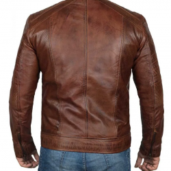 Mens Cognac Brown Motorcycle Distressed Leather Jacket Mens Cognac Brown Motorcycle Distressed Leather Jacket