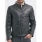 Mens Diamond Quilted Real Leather Jacket Black
