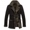 Mens Fur Black Reacher Style Coat