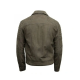 Mens Olive Gray Suede Leather Jacket
