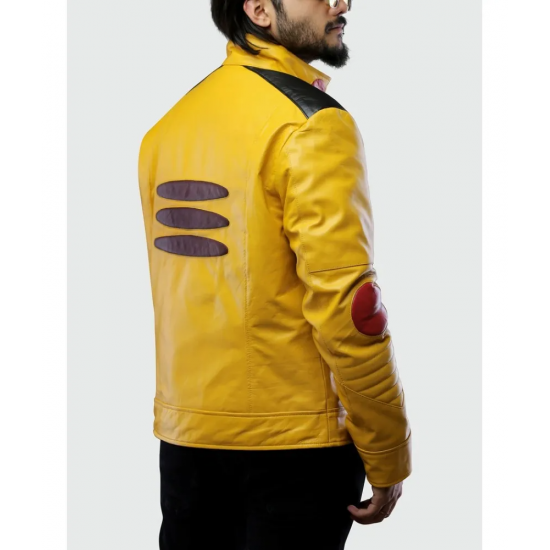 Mens Pokemon Pikachu Yellow Costume Leather Jacket. Pokemon Cosplay Jacket