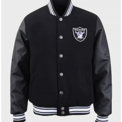 Mens Raiders Black Varsity Jacket Mens Raiders Black Varsity Jacket