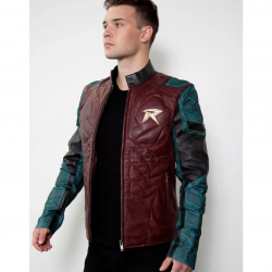 Mens Robin The Titans Leather Halloween Costume Jacket Mens Robin The Titans Leather Halloween Costume Jacket