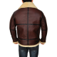 Mens Shearling Brown Bomber Leather Jacket