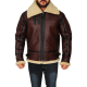 Mens Shearling Brown Bomber Leather Jacket