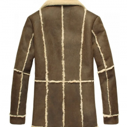Mens Shearling Brown Suede Leather Coat Mens Shearling Brown Suede Leather Coat