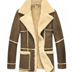 Mens Shearling Brown Suede Leather Coat Mens Shearling Brown Suede Leather Coat