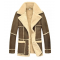 Mens Shearling Brown Suede Leather Coat