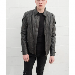 Mens Transformers Black Armor Leather Costume Jacket Mens Transformers Black Armor Leather Costume Jacket