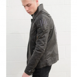 Mens Transformers Black Armor Leather Costume Jacket Mens Transformers Black Armor Leather Costume Jacket