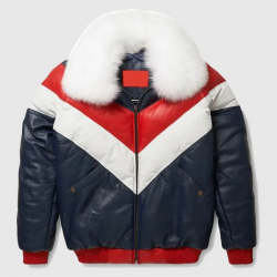 Mens V Bomber Leather Jacket Mens V Bomber Leather Jacket