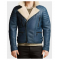 Mens Asymmetrical Shearling Leather Jacket